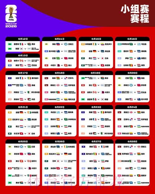 2026世界杯每日赛程方法 2026世界杯每日赛程方法